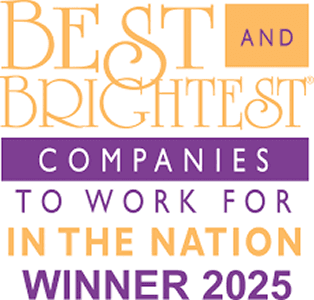 A badge for the Best and Brightest 2025.