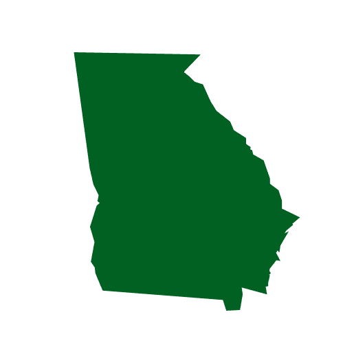 A green icon of the state of Georgia.