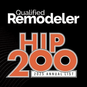 A badge for the Qualified Remodeler 2025 HIP 200 Annual List.