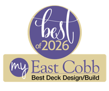 A badge for the My East Cobb 2026 Best Deck Design-Build.