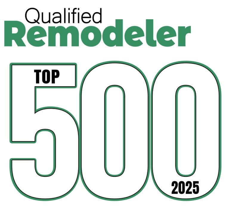 A badge for the 2025 Qualified Remodeler Top 500 Award.